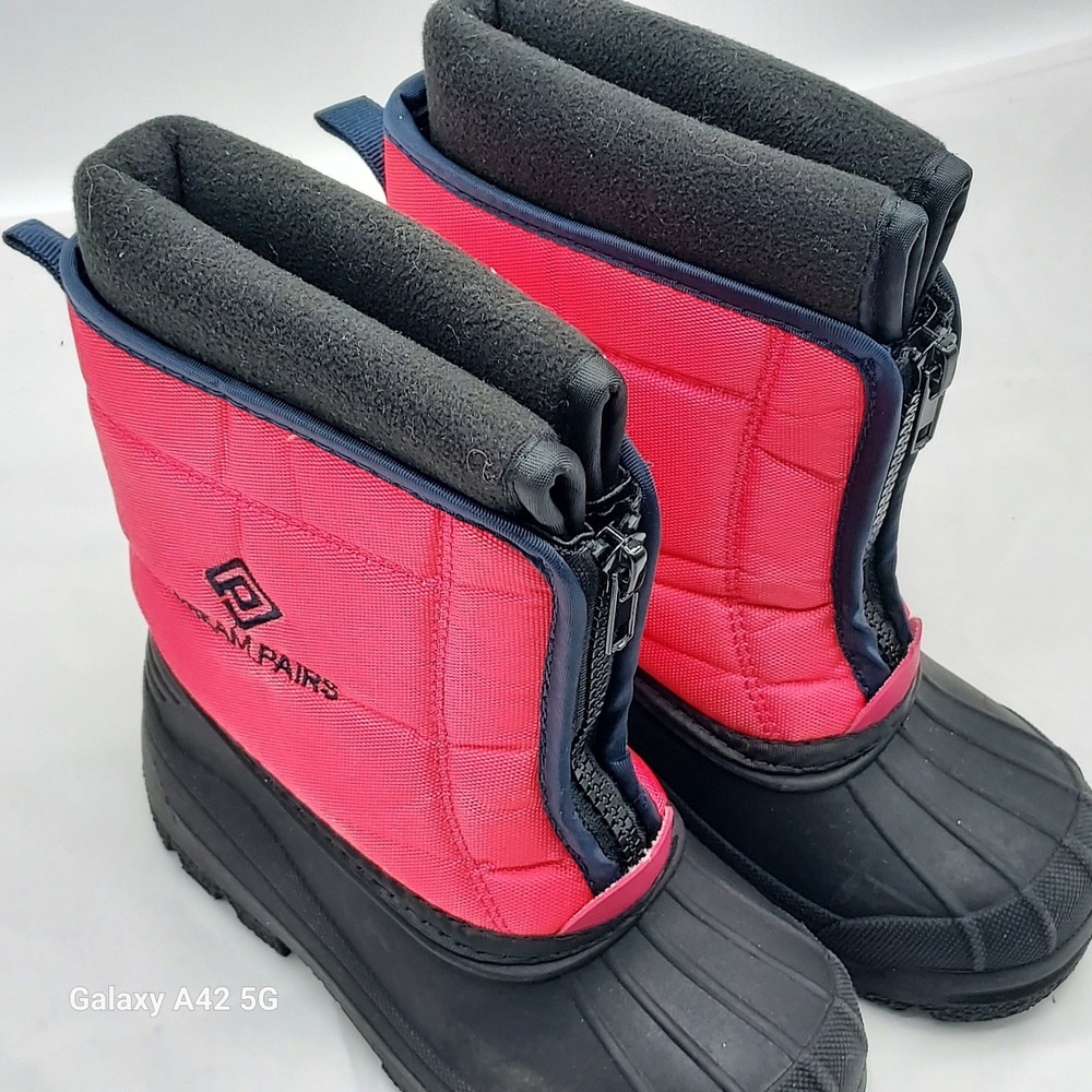 Dream Pairs Girls Pink Quilted Winter‎ Snow Boots Side Zip Size 10